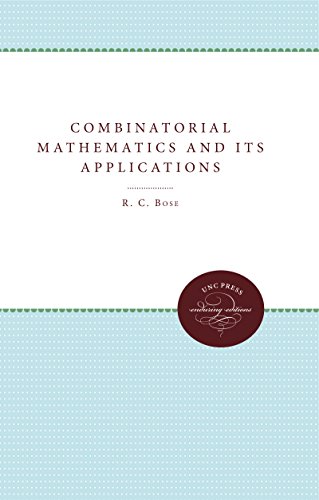 9780807811108: Combinatorial Mathematics and Its Applications (Monograph Series in Probability and Statistics, 4)