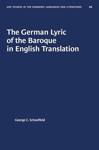 Beispielbild fr The German Lyric of the Baroque in English Translation zum Verkauf von Blackwell's