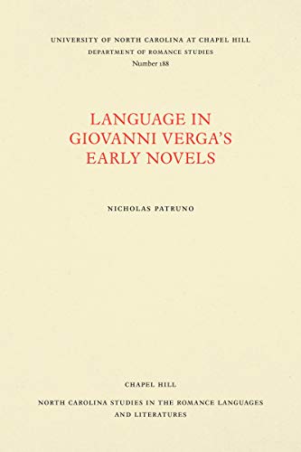 9780807891889: Language In Giovanni Verga'S Early Novels