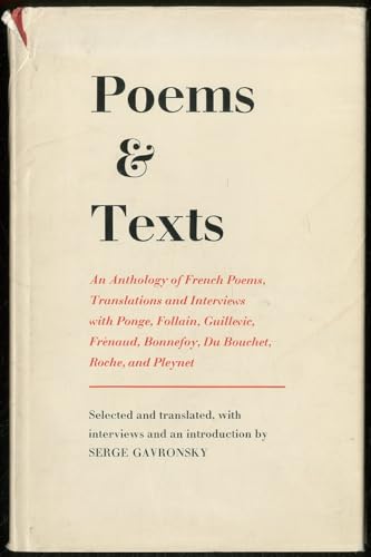 Beispielbild fr Poems and Texts : An Anthology of French Poems zum Verkauf von Better World Books