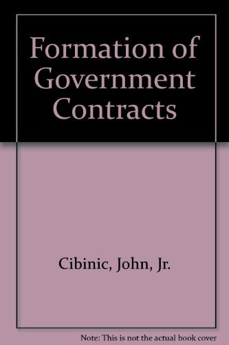 Beispielbild fr Formation of Government Contracts zum Verkauf von BooksRun