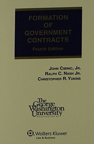 Beispielbild fr Formation of Government Contracts zum Verkauf von SecondSale
