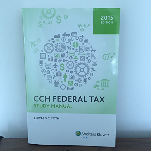 Beispielbild fr Federal Tax Study Manual (2015) zum Verkauf von Better World Books