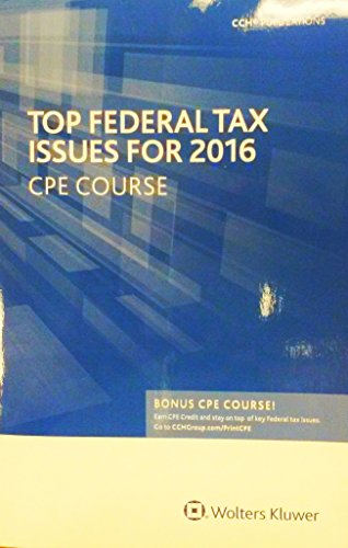 Beispielbild fr Top Federal Tax Issues for 2016 CPE Course zum Verkauf von Wonder Book