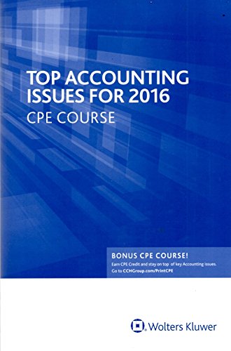 Imagen de archivo de Top Accounting Issues for 2016 CPE Course a la venta por One Planet Books