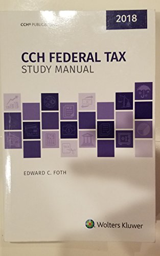 Beispielbild fr Federal Tax Study Manual (2018) zum Verkauf von Better World Books