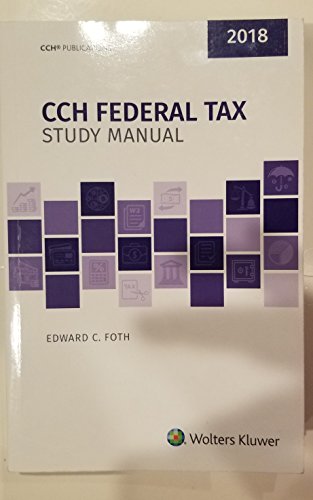 Stock image for Federal Tax Study Manual (2018) for sale by Better World Books: West
