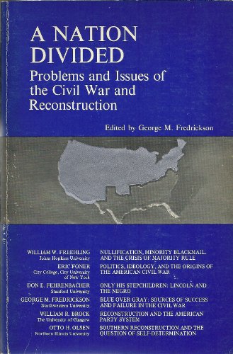9780808706243: A Nation divided: Problems and issues of the Civil War and Reconstruction