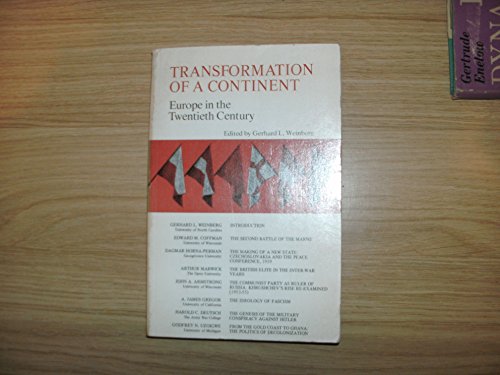 Stock image for Transformation of a Continent: Europe in the Twentieth Century for sale by a2zbooks