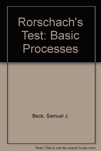 Rorschach's Test I. Basic Processes