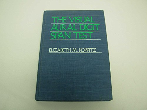 Imagen de archivo de Visual Aural Digit Span Test: Vads Test a la venta por ThriftBooks-Dallas