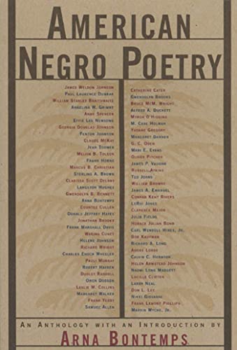 Stock image for American Negro Poetry : An Anthology for sale by Better World Books