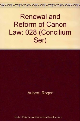 Beispielbild fr Renewal and Reform of Canon Law zum Verkauf von Better World Books