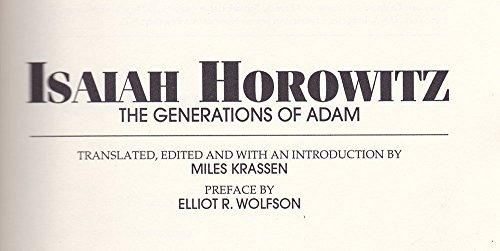 Beispielbild fr Isaiah Horowitz: The Generations of Adam (Classics of Western Spirituality) zum Verkauf von SecondSale