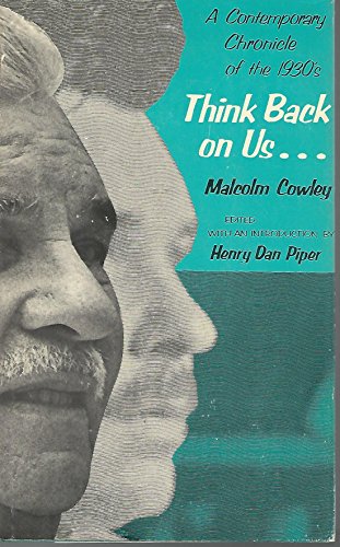 Beispielbild fr Think Back on Us : A Contemporary Chronicle of The 1930's zum Verkauf von Better World Books