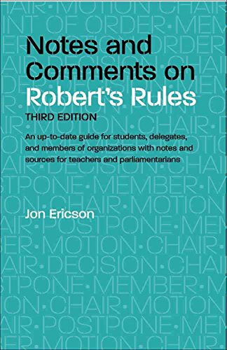 Beispielbild fr Notes and Comments on Robert's Rules, 3rd Edition zum Verkauf von HPB-Red