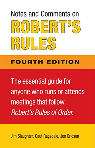Beispielbild fr Notes and Comments on Robert's Rules zum Verkauf von ThriftBooks-Atlanta