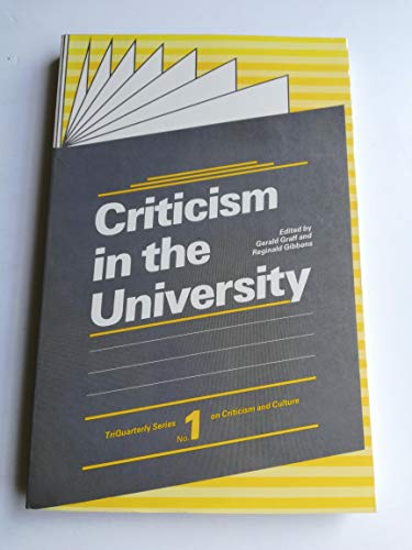 Beispielbild fr Criticism In The University zum Verkauf von Unique Books