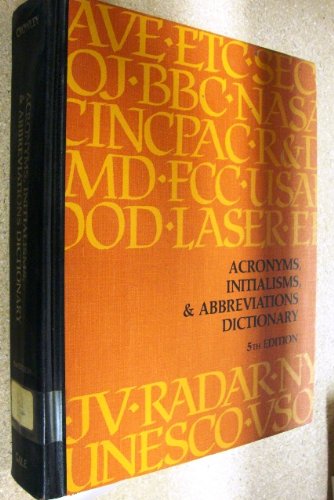 Stock image for Acronyms, Initialisms, & Abbreviations Dictionary, Vol. 1 for sale by Sleepy Hollow Books