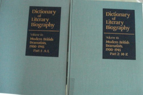 DLB 10: Modern British Dramatists, 1900-1945 (Dictionary of Literary Biography, 10) (9780810309371) by Weintraub, Stanley