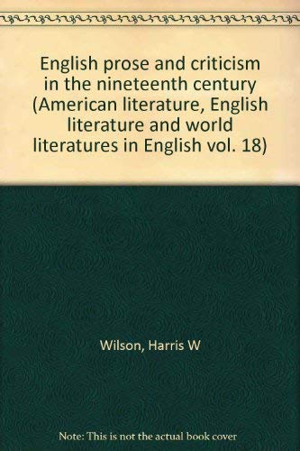 Beispielbild fr English Prose and Criticism in the Nineteenth Century:A Guide to Information Sources zum Verkauf von GloryBe Books & Ephemera, LLC