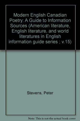 Beispielbild fr Modern English-Canadian Poetry: A Guide to Information Sources zum Verkauf von GloryBe Books & Ephemera, LLC
