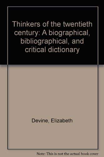 9780810315167: Title: Thinkers of the twentieth century A biographical b