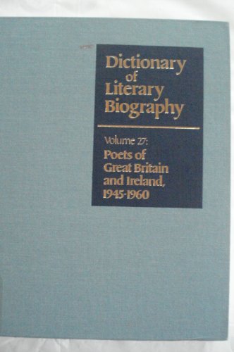 Beispielbild fr Poets of Great Britain and Ireland, 1945-1960 zum Verkauf von Better World Books