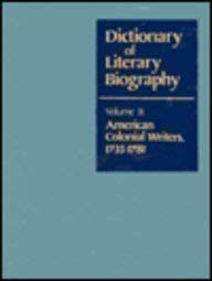 Beispielbild fr Dictionary of Literary Biography: American Colonial Writers 1735-1781 zum Verkauf von Richard J Barbrick