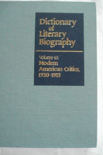 Beispielbild fr Modern American Critics, 1920-1955 zum Verkauf von Better World Books