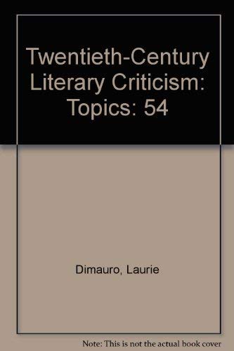 Stock image for Twentieth-Century Literary Criticism: Volume 54 for sale by NEPO UG