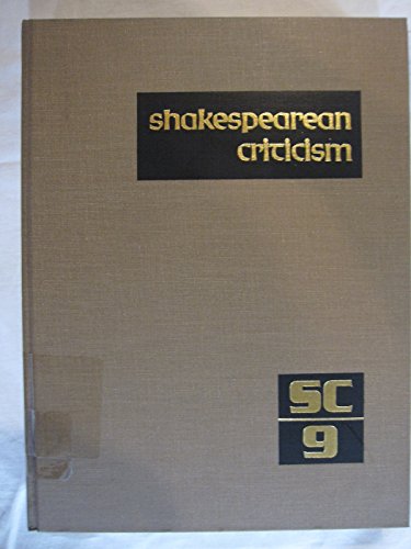 Beispielbild fr Shakespearian Criticism: Volume 9. zum Verkauf von Plurabelle Books Ltd