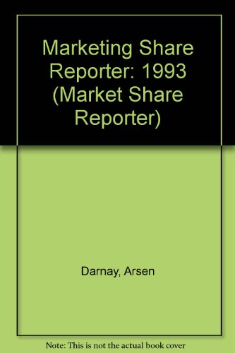 Beispielbild fr Market Share Reporter, 1993 zum Verkauf von Better World Books