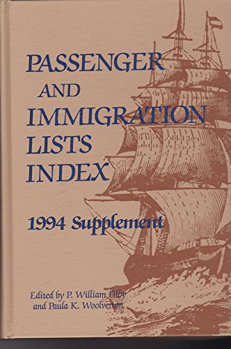 Beispielbild fr Passenger and Immigration Lists Index: A Guide to Published Records of More Than 2,283,000 Immigrants Who Came to the New World Between the Sixteent (PASSENGER AND IMMIGRATION LISTS INDEX SUPPLEMENT) zum Verkauf von Bingo Books 2