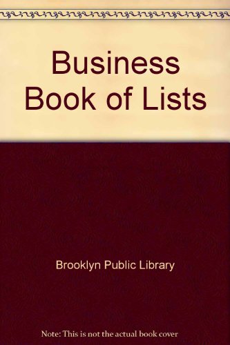 Imagen de archivo de Business Book Of Lists a la venta por a2zbooks