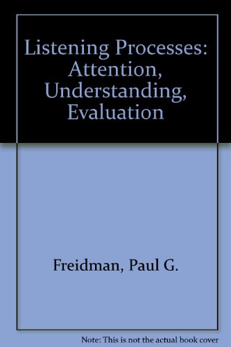 Beispielbild fr Listening Processes : Attention, Understanding, Evaluation zum Verkauf von Better World Books