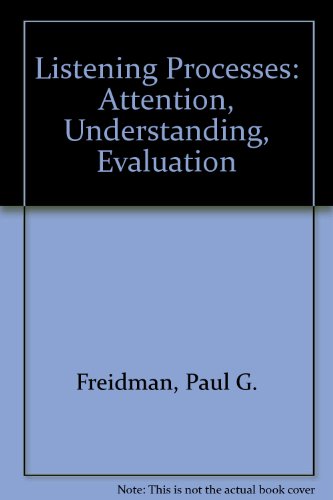 Imagen de archivo de Listening Processes : Attention, Understanding, Evaluation a la venta por Better World Books