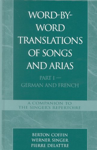 Imagen de archivo de Word-By-Word Translations of Songs and Arias, Part I a la venta por Gulf Coast Books