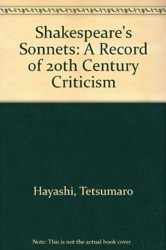 Stock image for Shakespeare's Sonnets : A Record of 20th Century Criticism for sale by Better World Books
