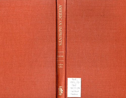 Beispielbild fr A Checklist of American Imprints, 1820-1829 Author Index, Corrections and Sources zum Verkauf von Willis Monie-Books, ABAA