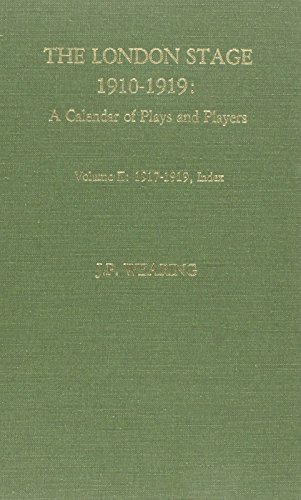 Stock image for The London Stage 1910-1919 Set : A Calendar of Plays and Players for sale by Better World Books