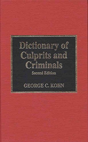 Beispielbild fr Dictionary of Culprits and Criminals zum Verkauf von Better World Books