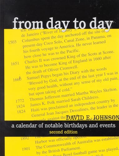 From Day to Day: A Calendar of Notable Birthdays and Events (9780810839441) by Johnson, David Alan