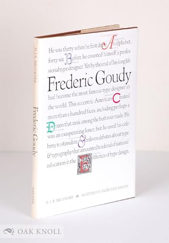 Beispielbild fr Frederic Goudy zum Verkauf von Better World Books