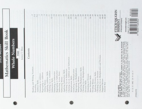 Mathematics Skill Book 5500: Whole Numbers (Mathematics Skill Books) (9780811465304) by James T. Shea; Hope Richardson