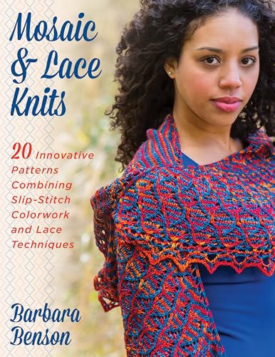 Stock image for Mosaic & Lace Knits: 20 Innovative Patterns Combining Slip-Stitch Colorwork and Lace Techniques for sale by HPB Inc.