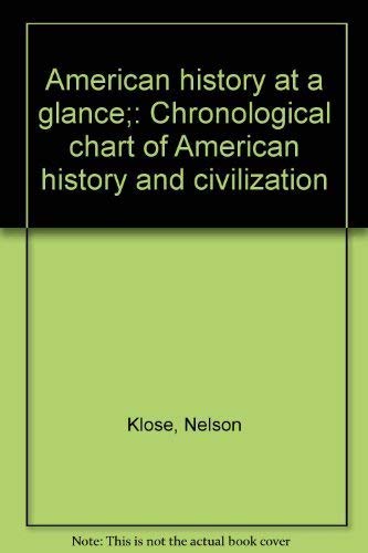 Beispielbild fr American history at a glance;: Chronological chart of American history and civilization zum Verkauf von Wonder Book