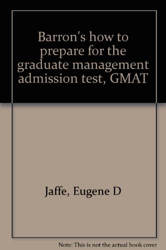 Beispielbild fr Barron's Gmat, How to Prepare for the Graduate Management Admission Test zum Verkauf von Virginia Martin, aka bookwitch
