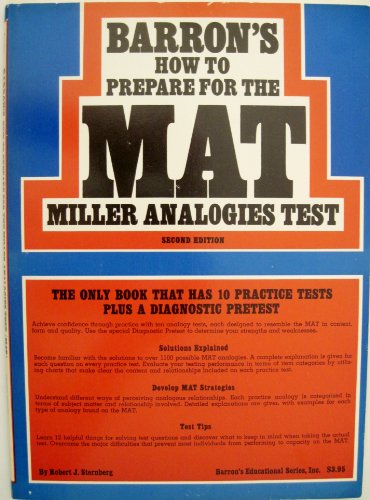 Barron's How to prepare for the Miller analogies test (MAT) (9780812008876) by Robert J. Sternberg