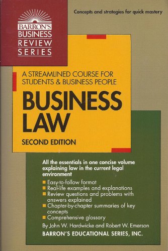 Imagen de archivo de Business Law (Barron's Business Review Series) a la venta por Idaho Youth Ranch Books